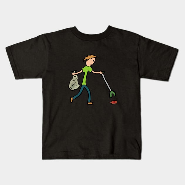 Plogging and Litter Picking Kids T-Shirt by Mark Ewbie